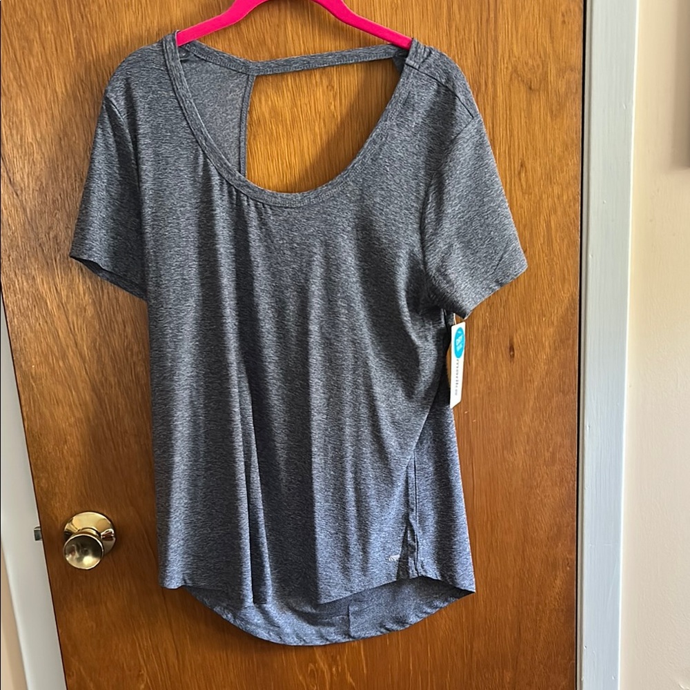 Marika Gray Backless Short Sleeve Tee